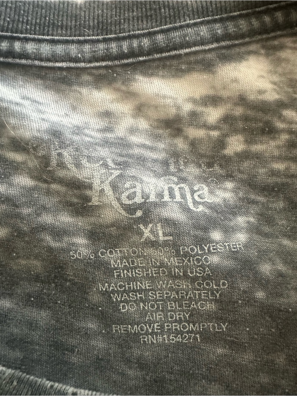Karma Black Acid-Wash '1981' Rock Stars Short Sleeve Tee - Picture 2 of 2